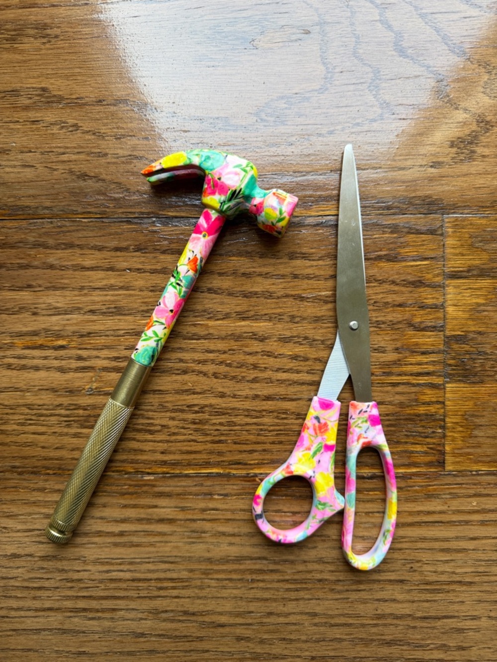 Floral Multicolor Craft Hammer and Scissors Set